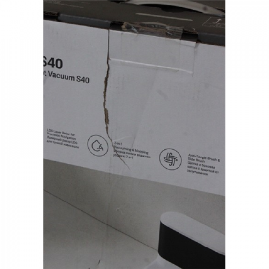 SALE OUT. Xiaomi Robot Vacuum S40 EU | Xiaomi Robot Vacuum S40 EU | Wet&Dry | 5200 mAh | Dust capacity 0.52 L | 10000 Pa | White | DAMAGED PACKAGING | 24 month(s)