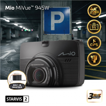 Mio MiVue 945W Premium 4K, STARVIS 2, Wi-Fi, GPS Dash Cam