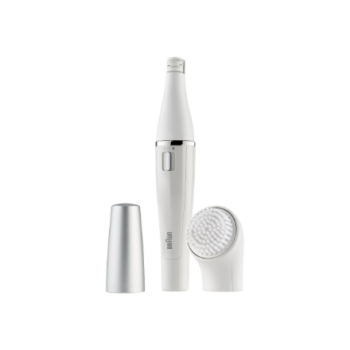 Braun Face Facial Epilator and Brush | SE810 | Number of power levels 1 | Wet & Dry | White/Silver