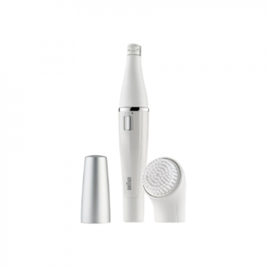 Braun Face Facial Epilator and Brush | SE810 | Number of power levels 1 | Wet & Dry | White/Silver