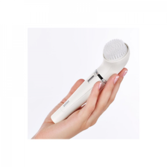 Braun Face Facial Epilator and Brush | SE810 | Number of power levels 1 | Wet & Dry | White/Silver