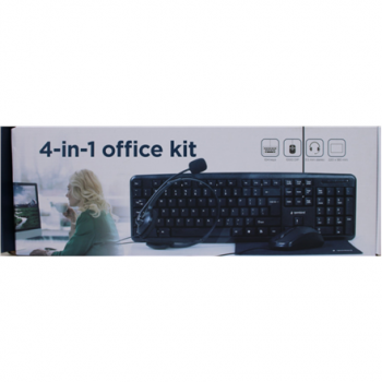SALE OUT. Gembird KBS-UO4-01 Multimedia office set, black, US-Layout | SALE OUT. | Gembird 4-in-1 Multimedia office set | KBS-UO4-01 | Keyboard, Mouse, Pad and Headset Set | Wired | Mouse included | US | Black | DAMAGED PACKAGING