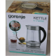 SALE OUT. Gorenje K17GDWII Kettle, Electric, Capacity 1.7 L, Power 2200 W, Stainless steel | SALE OUT. | Gorenje Kettle | K17GDWII | 2200 W | Electric | 1.7 L | 360° rotational base | Stainless steel/Glass | Stainless steel/Transparent | DAMAGED PACKAGING
