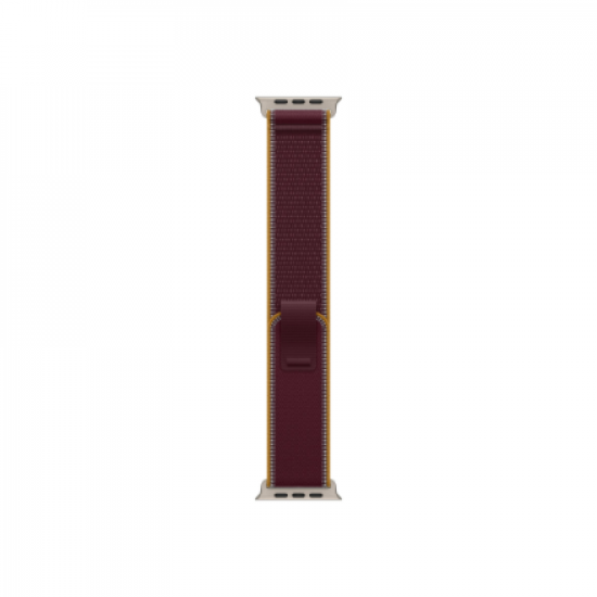 APPLE 49mm Burgundy Trail Loop - M/L - Natural Titanium Finish | Apple