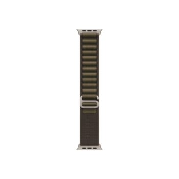 APPLE 49mm Dark Olive Alpine Loop - Medium - Natural Titanium Finish | Apple