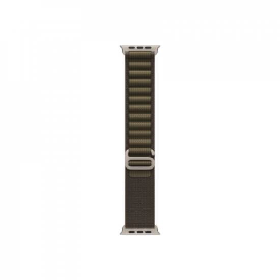 APPLE 49mm Dark Olive Alpine Loop - Medium - Natural Titanium Finish | Apple