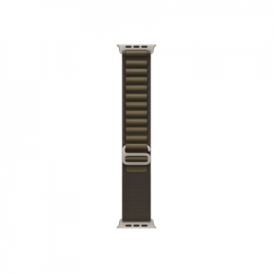 APPLE 49mm Dark Olive Alpine Loop - Small - Natural Titanium Finish | Apple