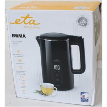 SALE OUT. ETA ETA559590010 Emma Electric kettle, 1.5 L, White | SALE OUT. | ETA Kettle | ETA559590010 Emma | Electric | 2200 W | 1.5 L | Stainless steel | 360° rotational base | White | DAMAGED PACKAGING